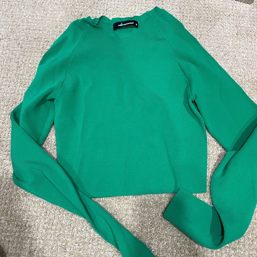 Olivaceous Green Long Sleeve Top Medium